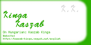 kinga kaszab business card
